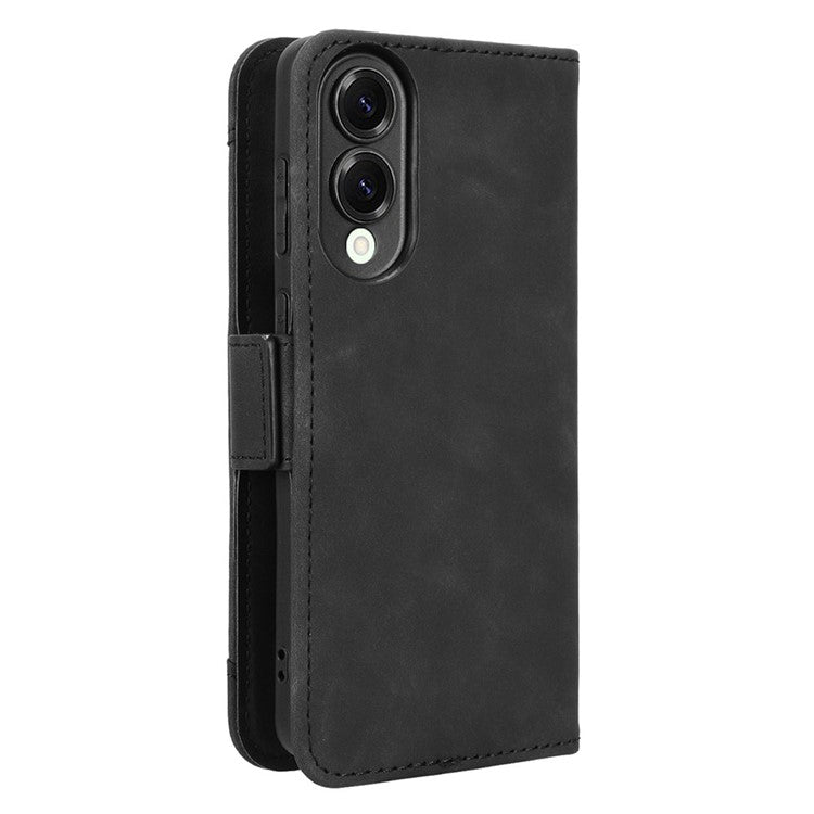 For Samsung Galaxy S25 Edge Case Wallet Leather Phone Cover with Multiple Card Slots - Black