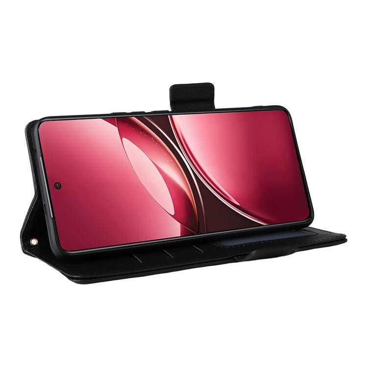 For vivo V50 5G Case Wallet Flip Litchi Texture PU Leather Phone Cover - Black