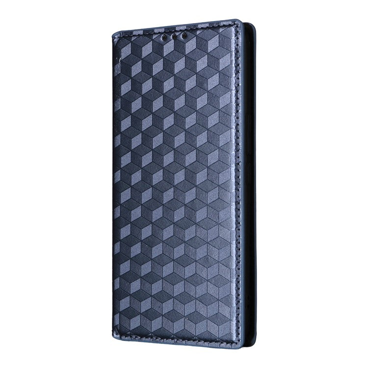 For vivo V50 5G Case Wallet Rhombus Imprinted Leather Phone Cover - Blue