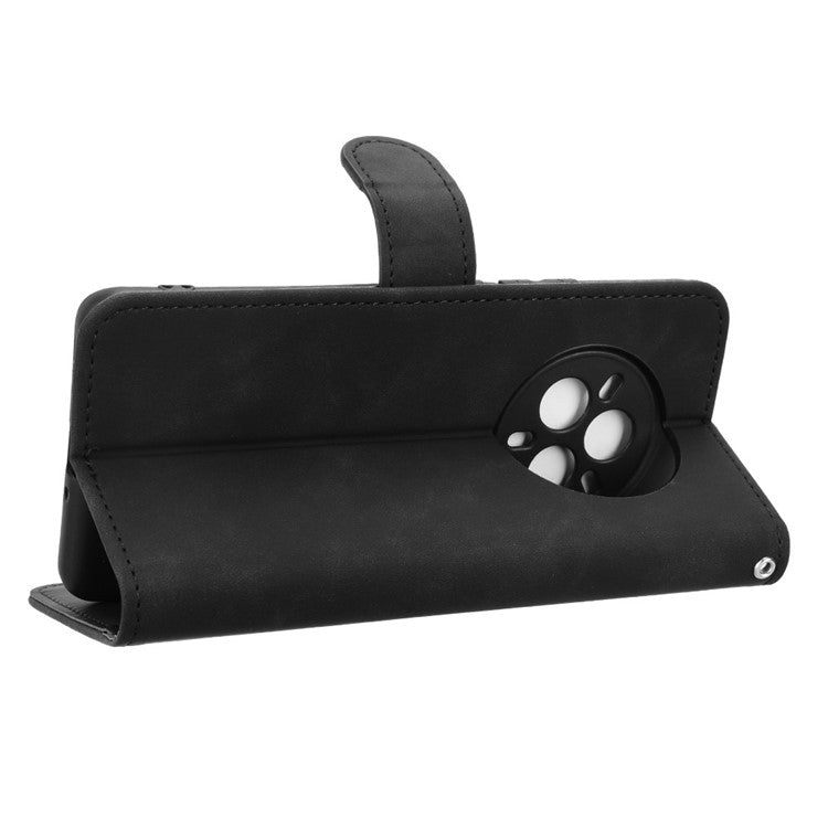 For Realme 14 Pro 5G Leather Case Skin Feel Anti Drop Wallet Flip Phone Cover - Black