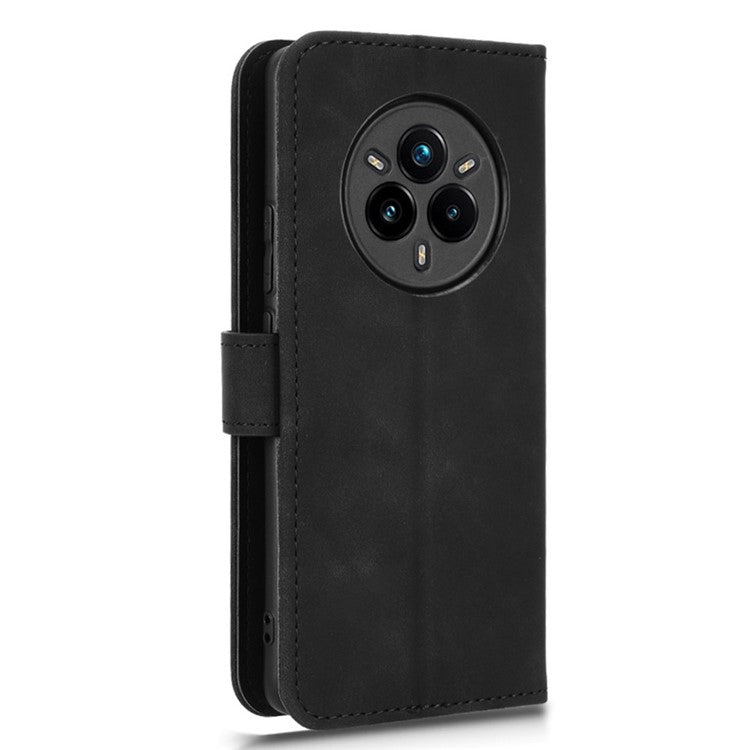 For Realme 14 Pro 5G Leather Case Skin Feel Anti Drop Wallet Flip Phone Cover - Black