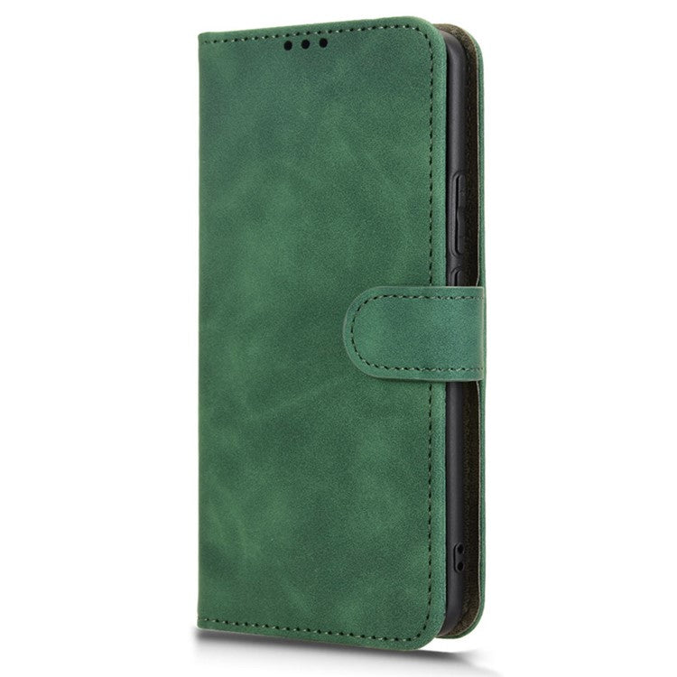 For Realme 14 Pro 5G Leather Case Skin Feel Anti Drop Wallet Flip Phone Cover - Green