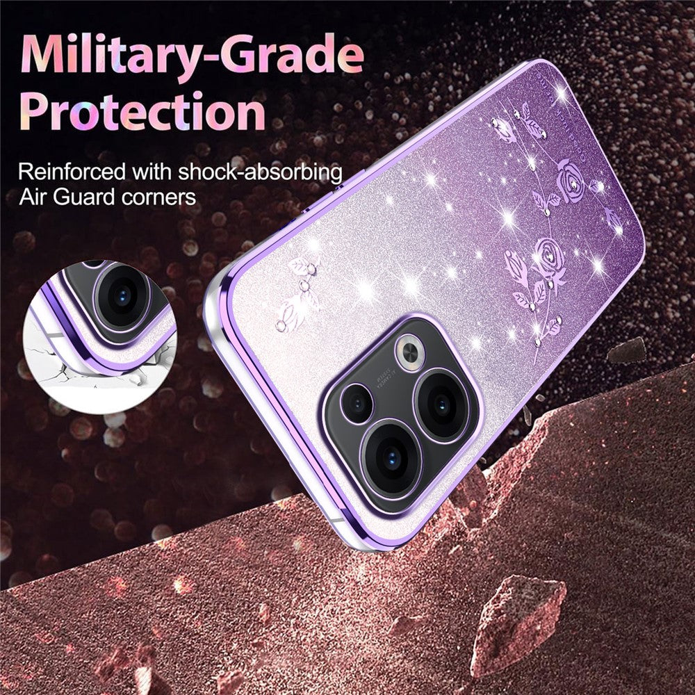 KADEM For Oppo Reno13 5G (Global) Case Flower TPU Flexible Gradient Phone Cover - Purple