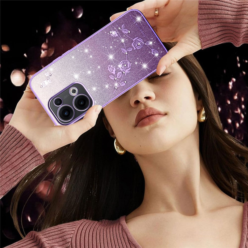 KADEM For Oppo Reno13 5G (Global) Case Flower TPU Flexible Gradient Phone Cover - Purple
