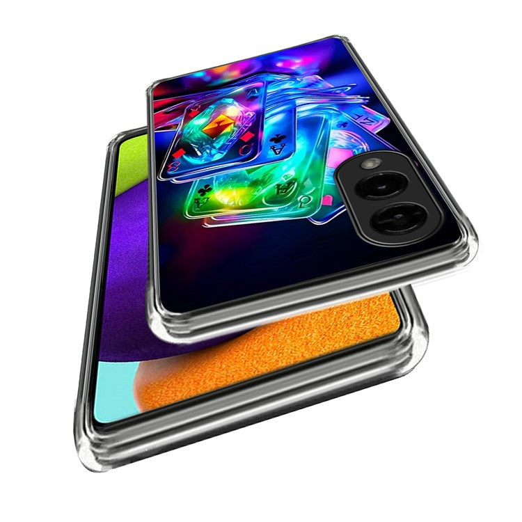 For Samsung Galaxy S25 Edge Case Pattern Printed IMD Shockproof TPU Phone Cover - Colorful Playing Cards