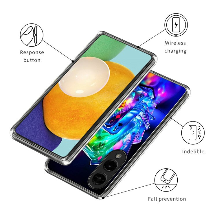 For Samsung Galaxy S25 Edge Case Pattern Printed IMD Shockproof TPU Phone Cover - Colorful Playing Cards