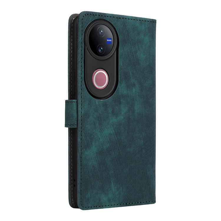 For vivo V50 5G Case Wallet RFID Blocking PU Leather Cover Viewing Stand - Green