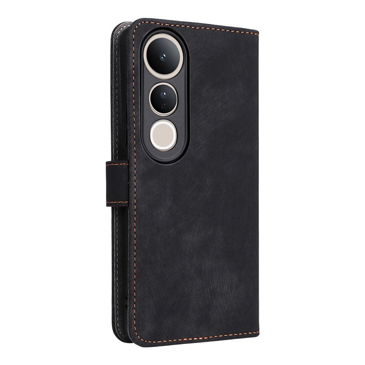 For vivo V50 Lite 4G / 5G Case Wallet RFID Blocking PU Leather Cover Viewing Stand - Black