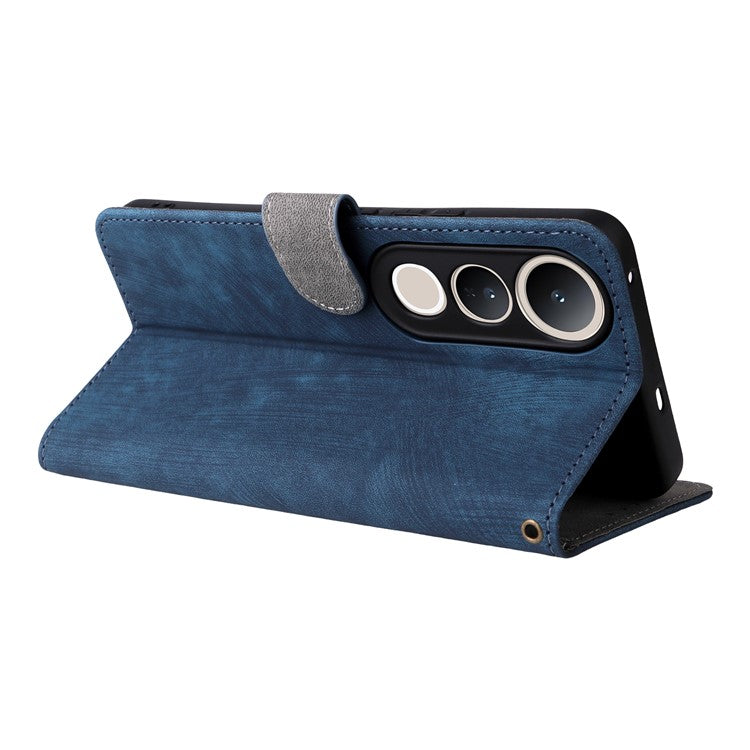 For vivo V50 Lite 4G / 5G Case Wallet RFID Blocking PU Leather Cover Viewing Stand - Blue