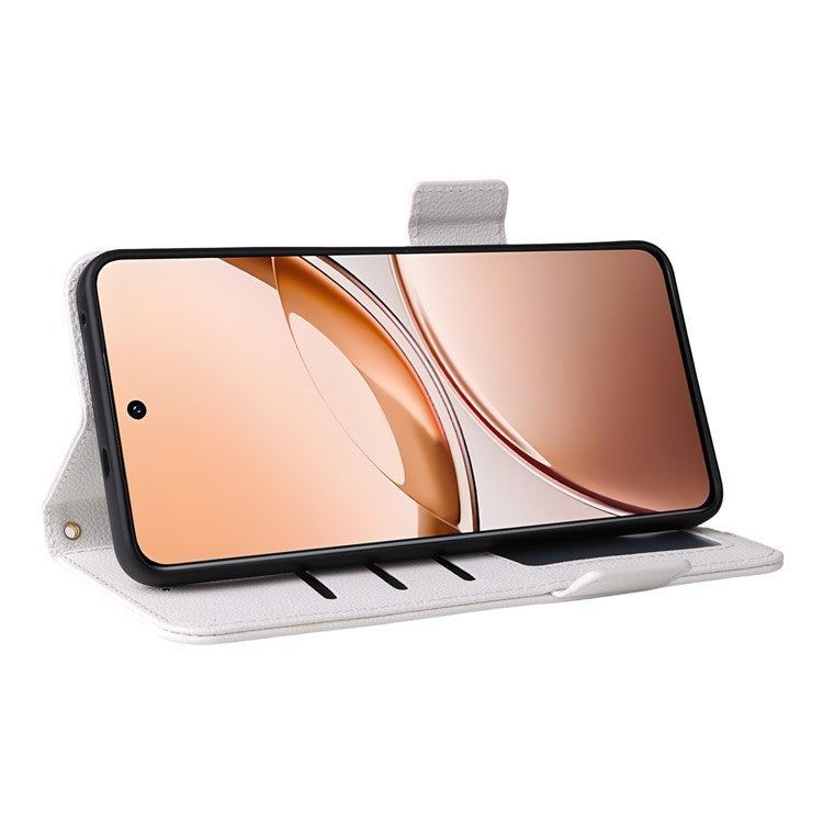 For vivo V50 Lite 4G / 5G Case Wallet Flip Litchi Texture PU Leather Phone Cover - White