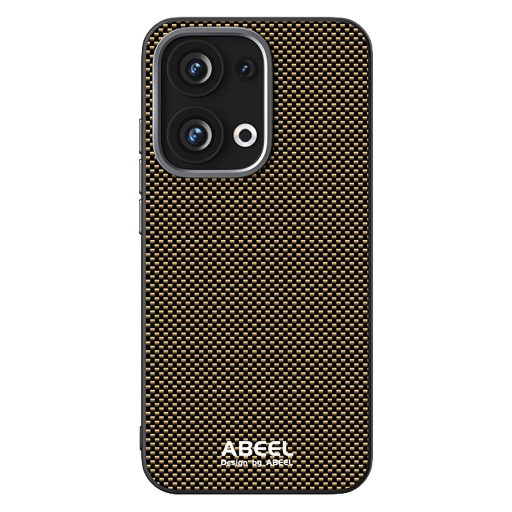 ABEEL For Oppo Reno13 5G (Global) Case Compatible with MagSafe Printed PC TPU Aluminum Alloy Leather Phone Cover - Gold