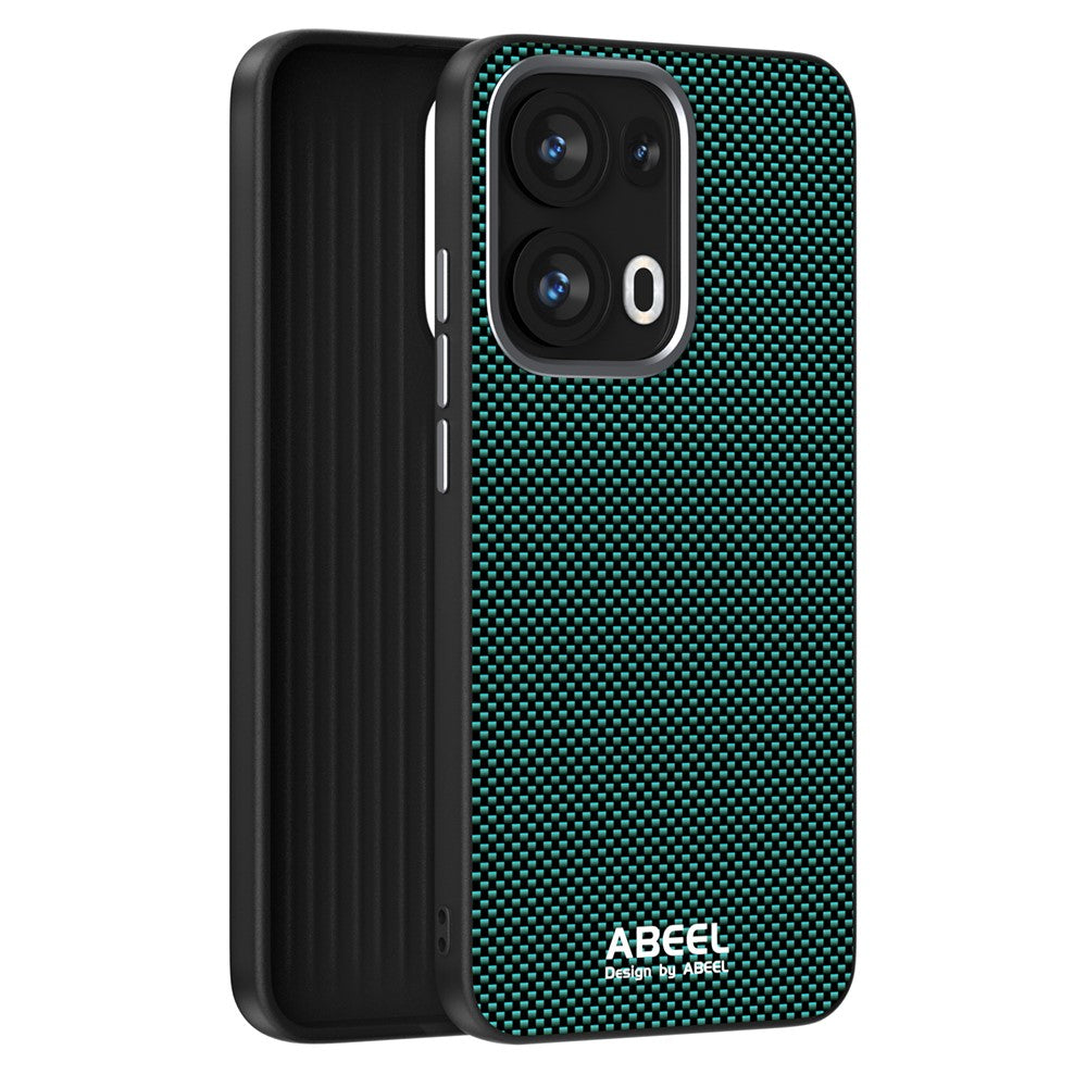 ABEEL For Oppo Reno13 Pro 5G Case Compatible with MagSafe Printed PC TPU Aluminum Alloy Leather Phone Cover - Green