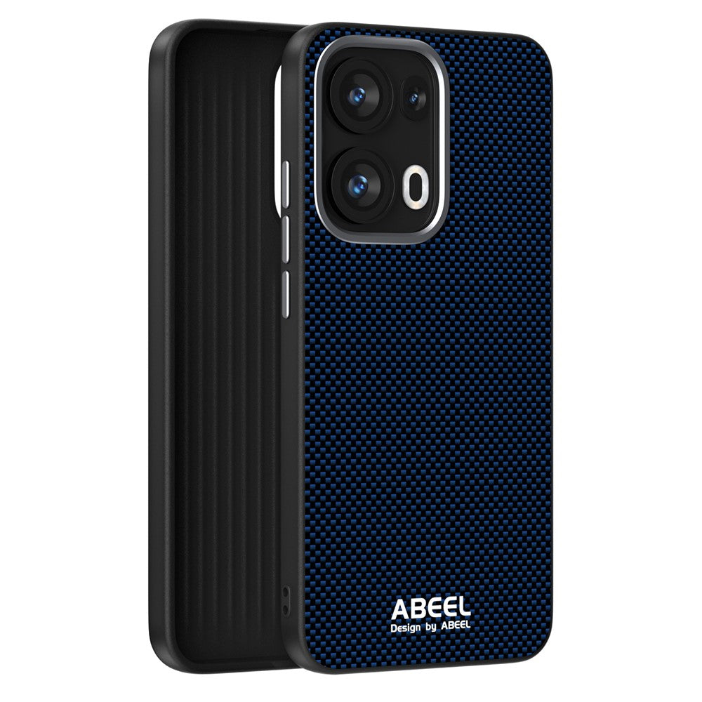 ABEEL For Oppo Reno13 Pro 5G Case Compatible with MagSafe Printed PC TPU Aluminum Alloy Leather Phone Cover - Blue
