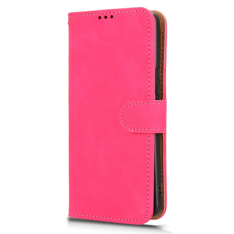 For vivo V50 5G Leather Case Skin Feel Anti Drop Wallet Flip Phone Cover - Rose