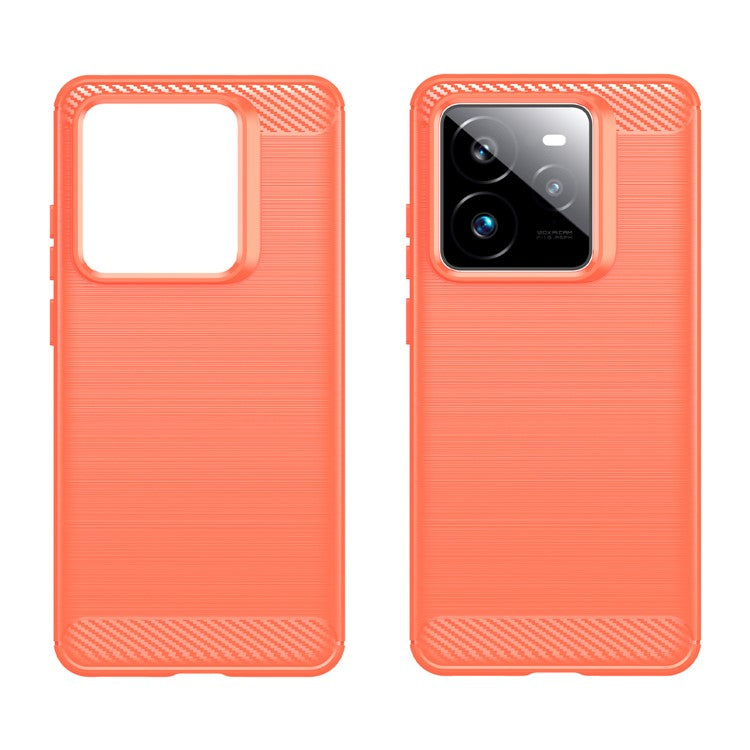 For Realme GT 7 Pro 5G / GT7 Pro Racing 5G Case Protective Phone Cover Carbon Fiber Texture Brushed - Red