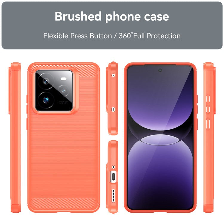 For Realme GT 7 Pro 5G / GT7 Pro Racing 5G Case Protective Phone Cover Carbon Fiber Texture Brushed - Red