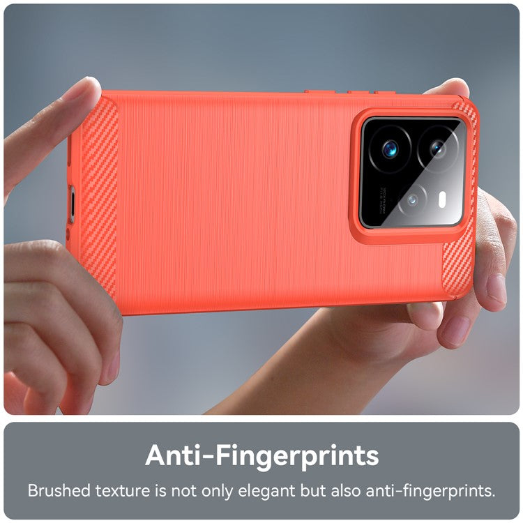 For Realme GT 7 Pro 5G / GT7 Pro Racing 5G Case Protective Phone Cover Carbon Fiber Texture Brushed - Red