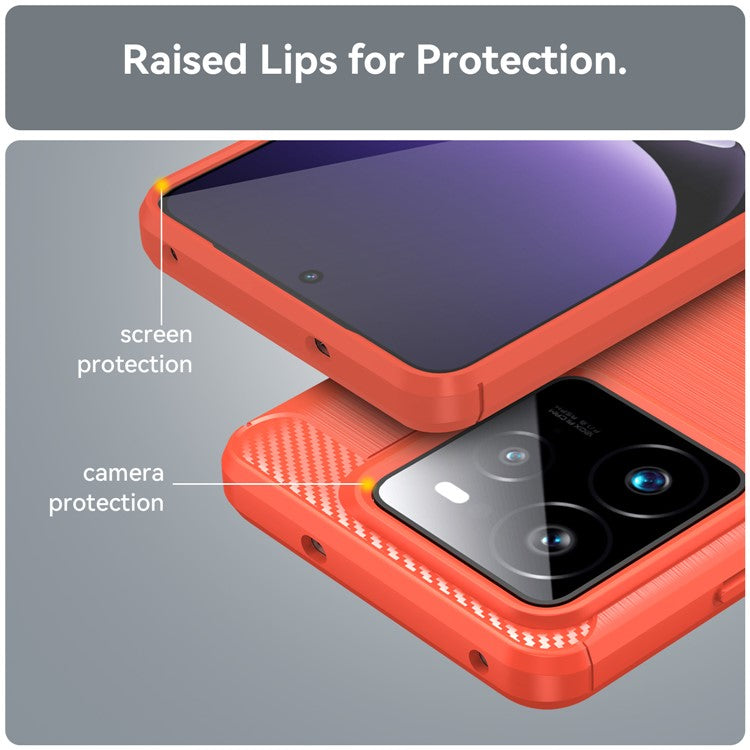 For Realme GT 7 Pro 5G / GT7 Pro Racing 5G Case Protective Phone Cover Carbon Fiber Texture Brushed - Red