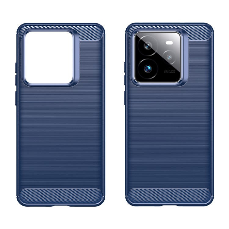 For Realme GT 7 Pro 5G / GT7 Pro Racing 5G Case Protective Phone Cover Carbon Fiber Texture Brushed - Blue