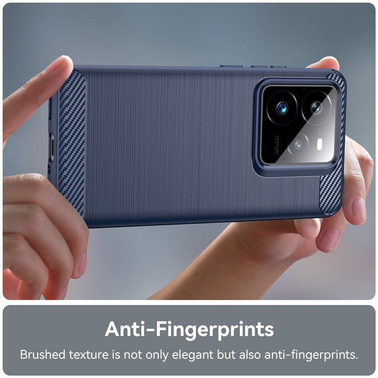 For Realme GT 7 Pro 5G / GT7 Pro Racing 5G Case Protective Phone Cover Carbon Fiber Texture Brushed - Blue