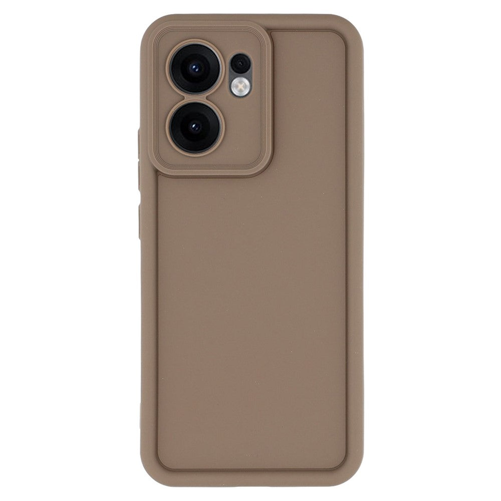 For Oppo Reno13 F 5G / Reno13 F 4G Case Grooved Design TPU Anti Slip Phone Cover - Brown