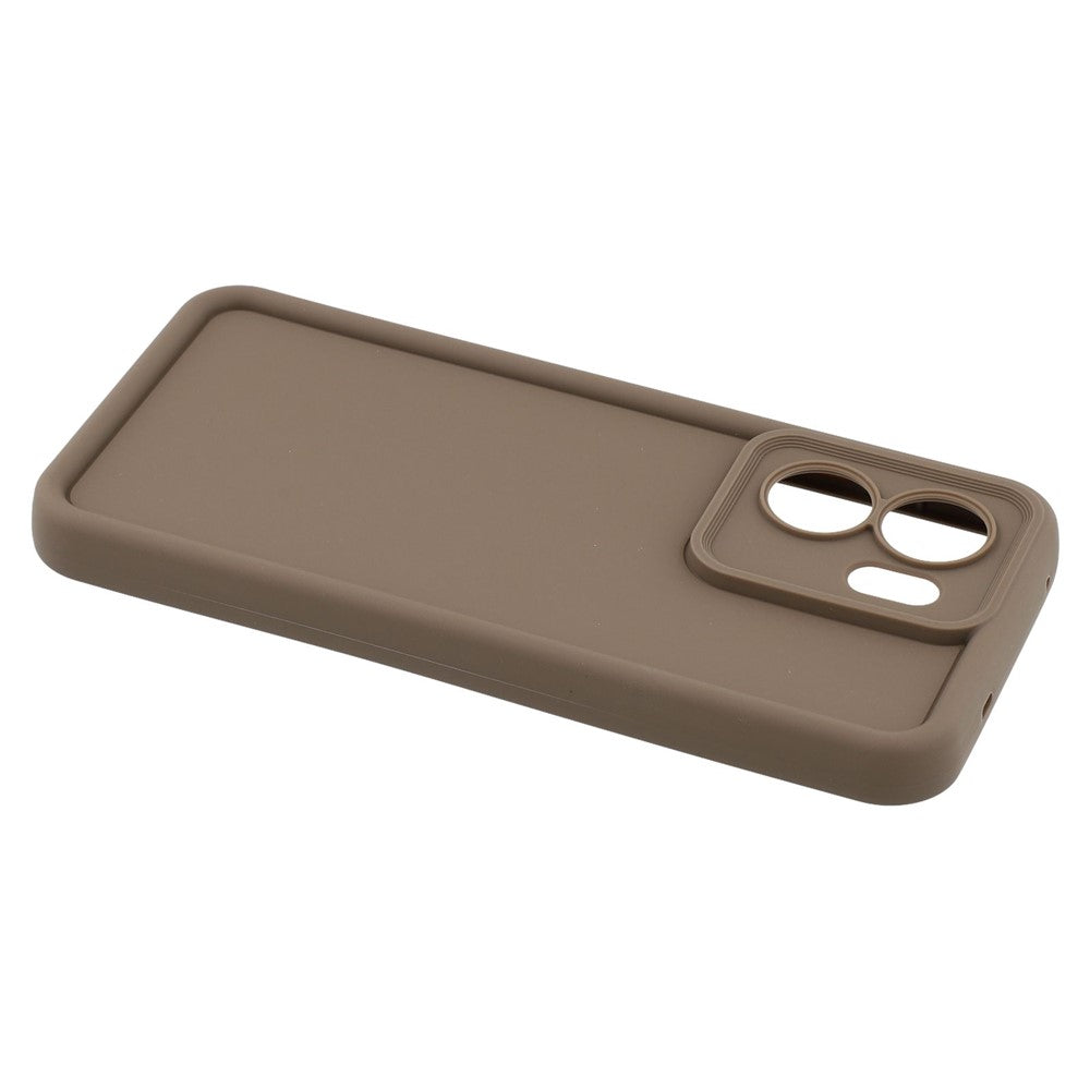 For Oppo Reno13 F 5G / Reno13 F 4G Case Grooved Design TPU Anti Slip Phone Cover - Brown