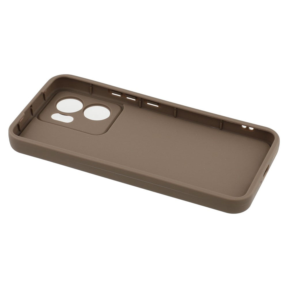 For Oppo Reno13 F 5G / Reno13 F 4G Case Grooved Design TPU Anti Slip Phone Cover - Brown