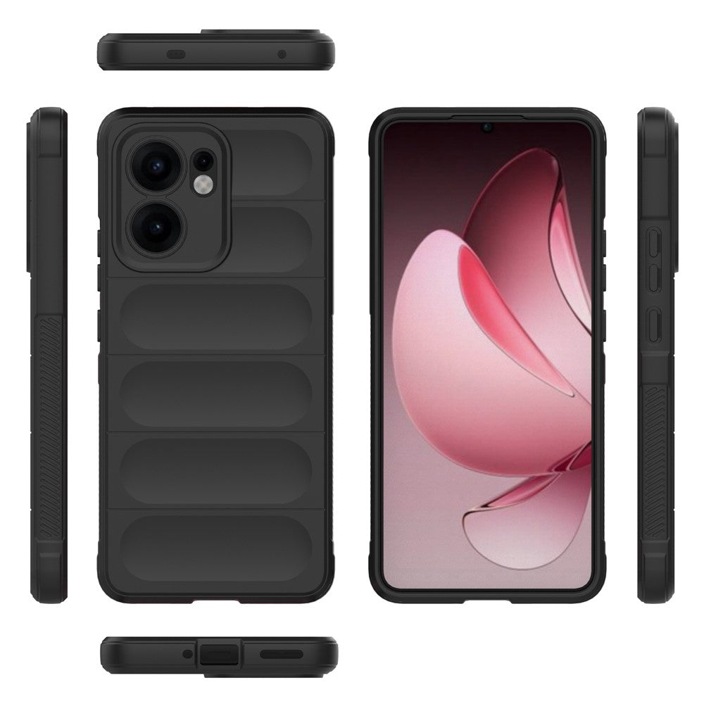 For Oppo Reno13 F 5G Case Anti-Drop Soft TPU Rugged Phone Back Cover - Black