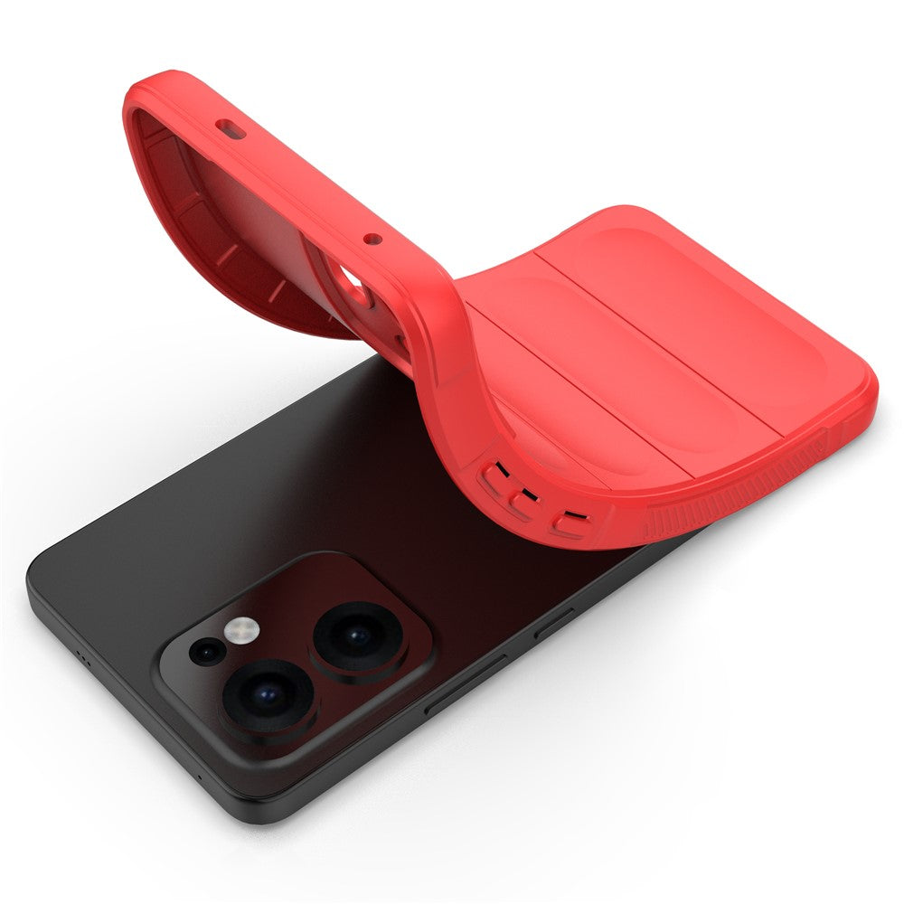 For Oppo Reno13 F 5G Case Anti-Drop Soft TPU Rugged Phone Back Cover - Red