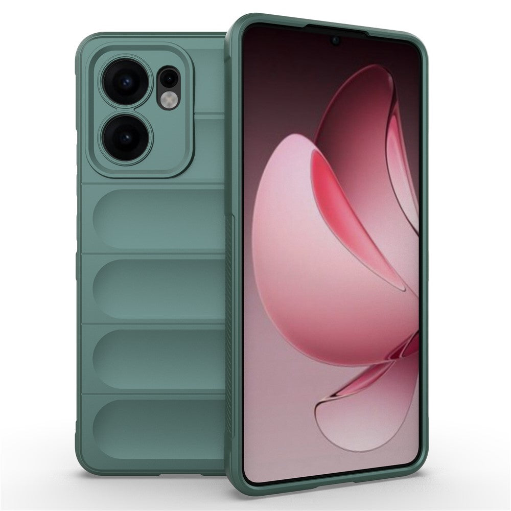 For Oppo Reno13 F 5G Case Anti-Drop Soft TPU Rugged Phone Back Cover - Green