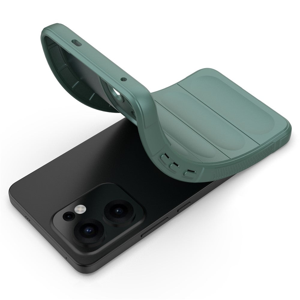 For Oppo Reno13 F 5G Case Anti-Drop Soft TPU Rugged Phone Back Cover - Green