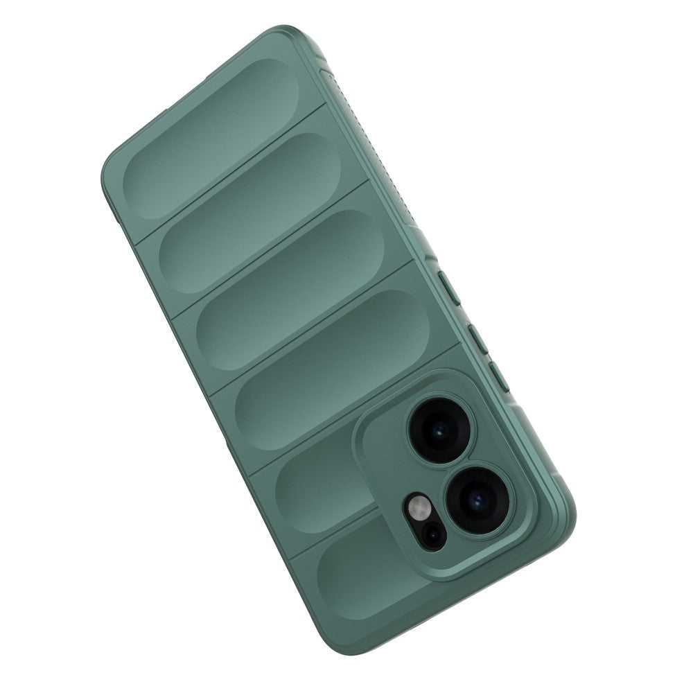 For Oppo Reno13 F 5G Case Anti-Drop Soft TPU Rugged Phone Back Cover - Green