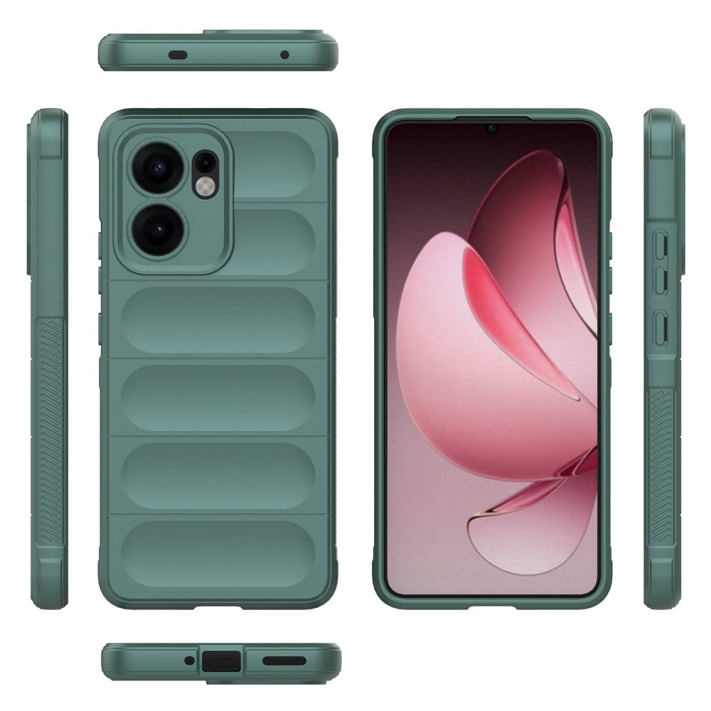 For Oppo Reno13 F 5G Case Anti-Drop Soft TPU Rugged Phone Back Cover - Green