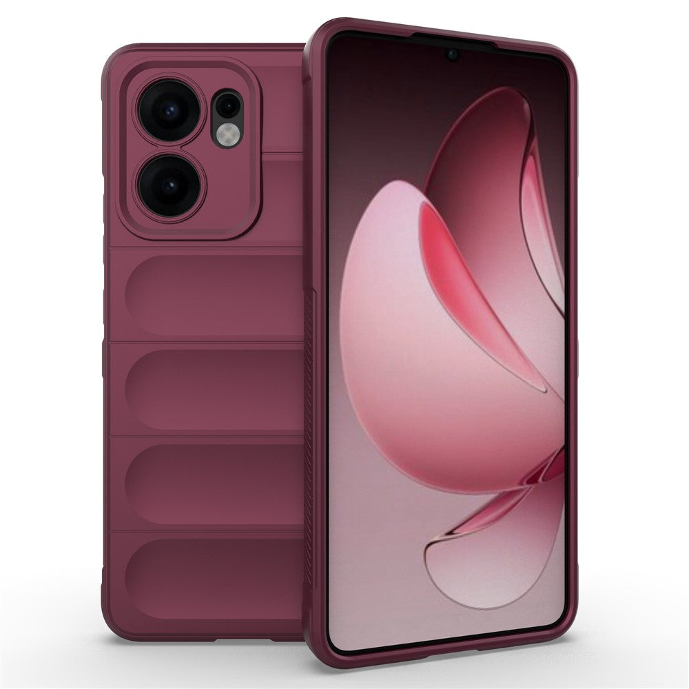 For Oppo Reno13 F 5G Case Anti-Drop Soft TPU Rugged Phone Back Cover - Wine Red