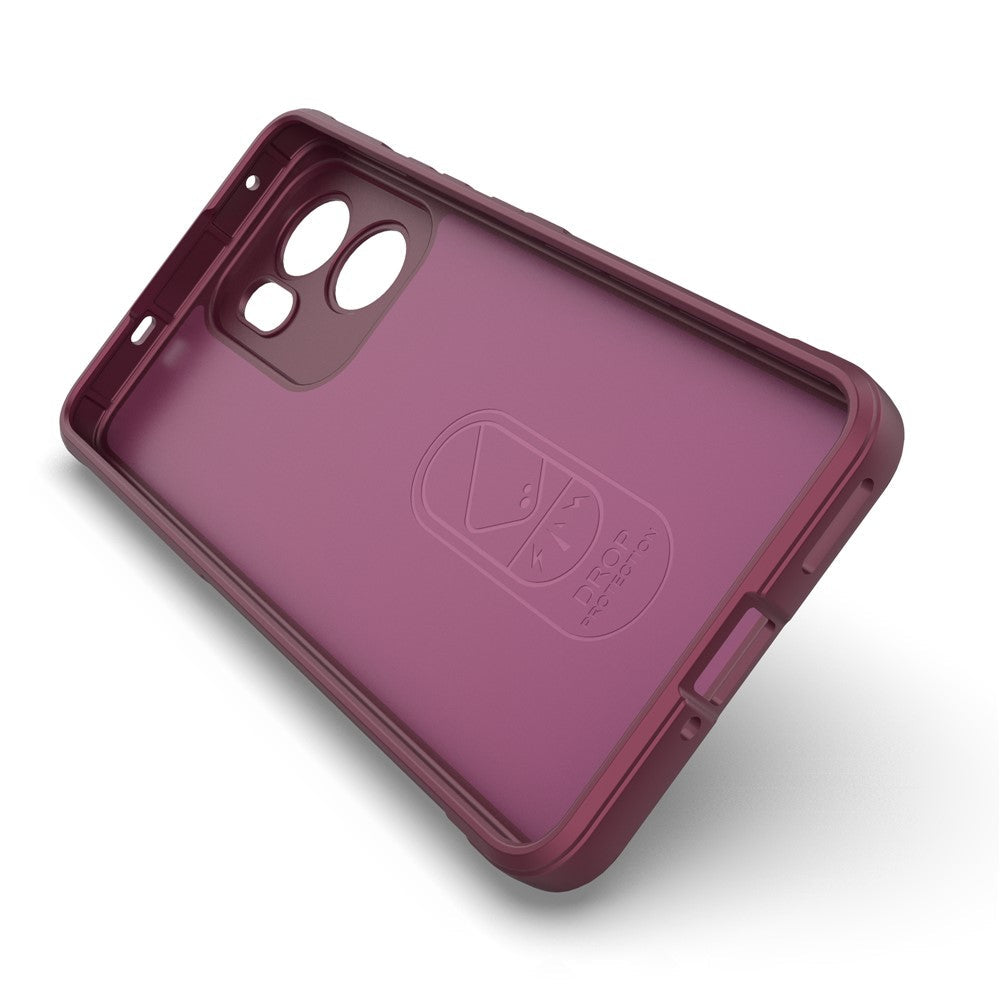 For Oppo Reno13 F 5G Case Anti-Drop Soft TPU Rugged Phone Back Cover - Wine Red