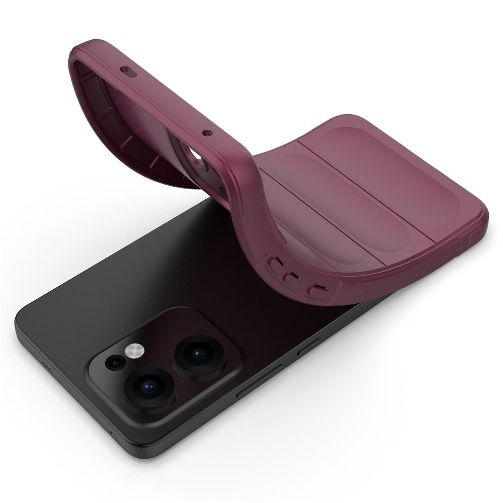 For Oppo Reno13 F 5G Case Anti-Drop Soft TPU Rugged Phone Back Cover - Wine Red