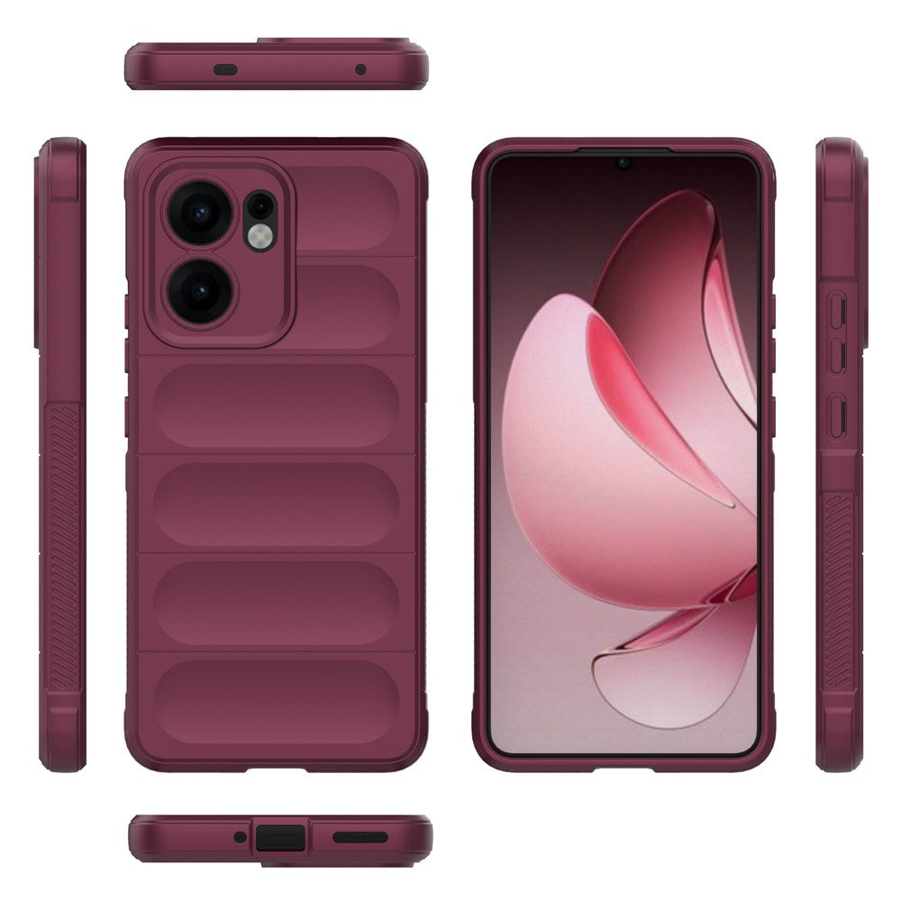 For Oppo Reno13 F 5G Case Anti-Drop Soft TPU Rugged Phone Back Cover - Wine Red