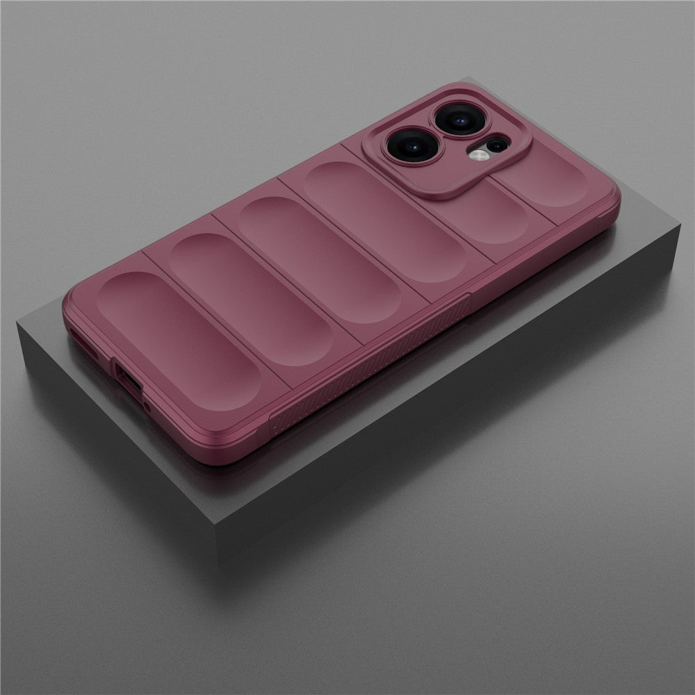 For Oppo Reno13 F 5G Case Anti-Drop Soft TPU Rugged Phone Back Cover - Wine Red