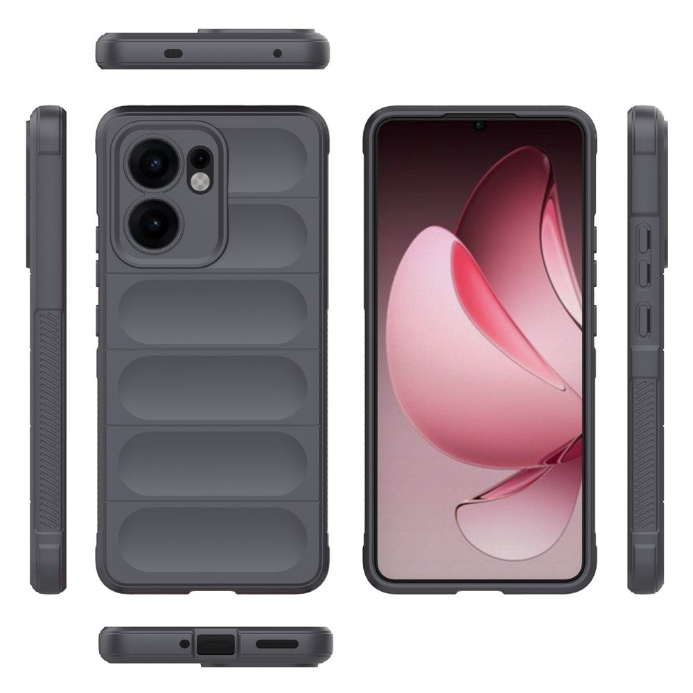 For Oppo Reno13 F 5G Case Anti-Drop Soft TPU Rugged Phone Back Cover - Dark Grey