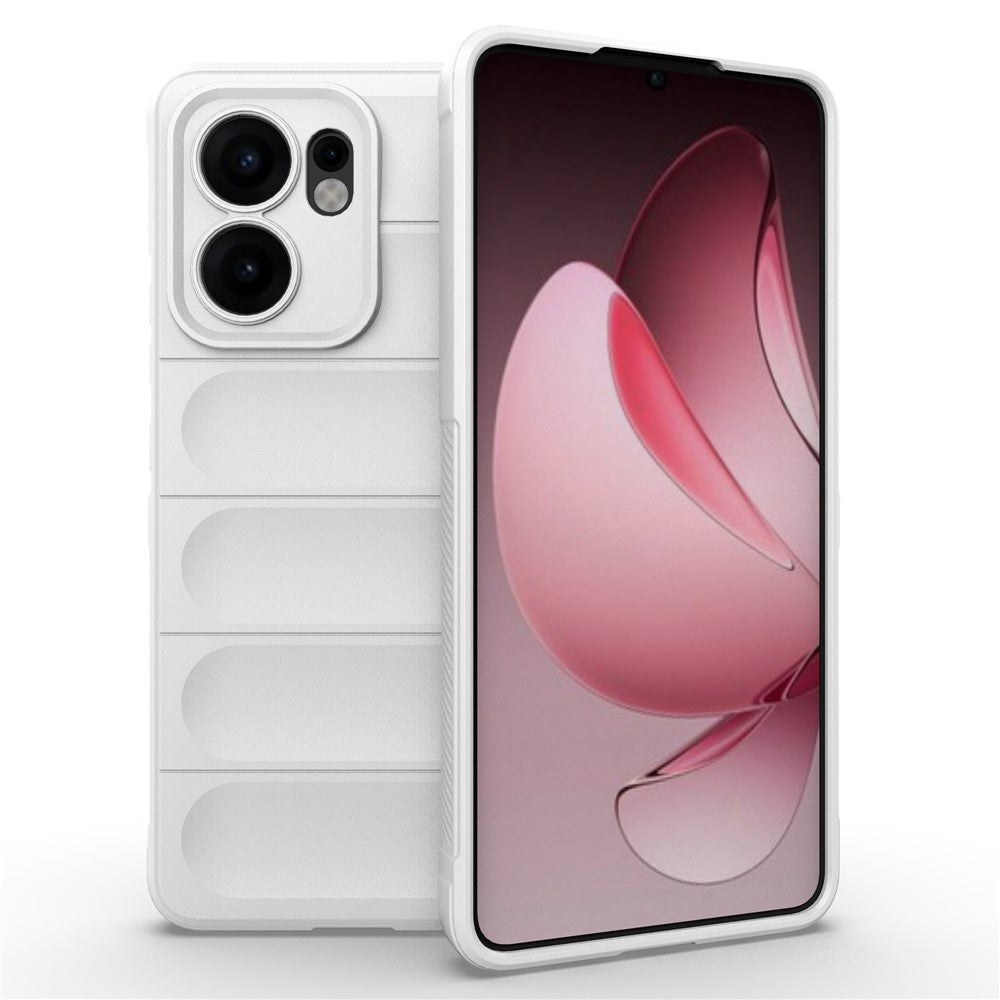 For Oppo Reno13 F 5G Case Anti-Drop Soft TPU Rugged Phone Back Cover - White