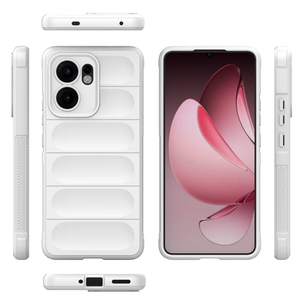 For Oppo Reno13 F 5G Case Anti-Drop Soft TPU Rugged Phone Back Cover - White