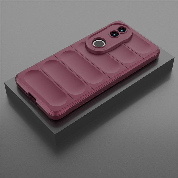 For vivo V50 5G Case Anti-Drop Soft TPU Rugged Phone Back Cover - Wine Red