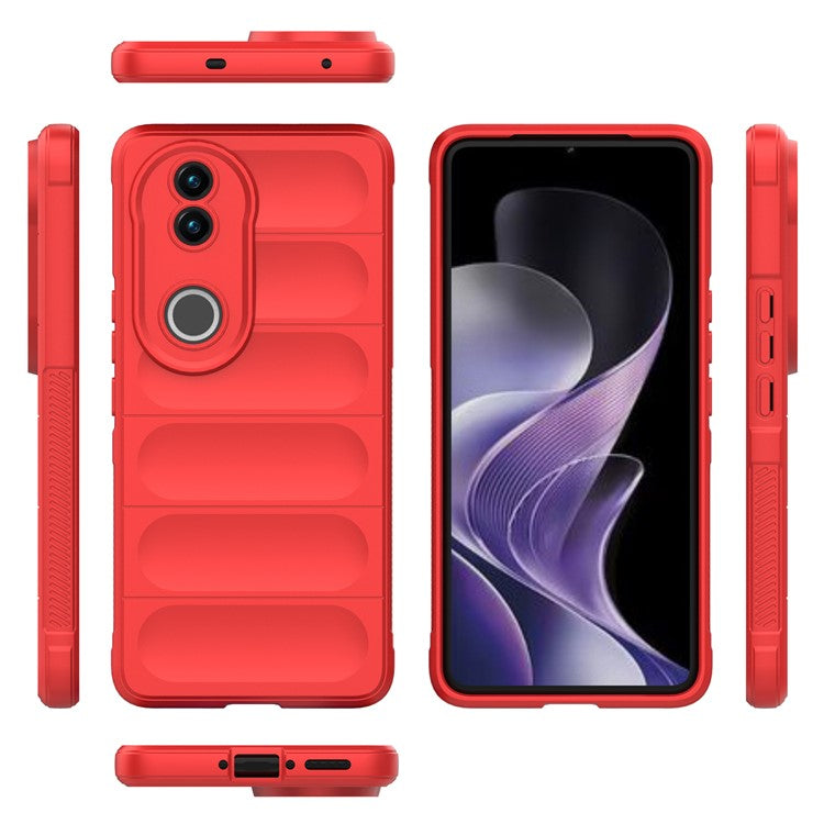 For vivo V50 5G Case Anti-Drop Soft TPU Rugged Phone Back Cover - Red