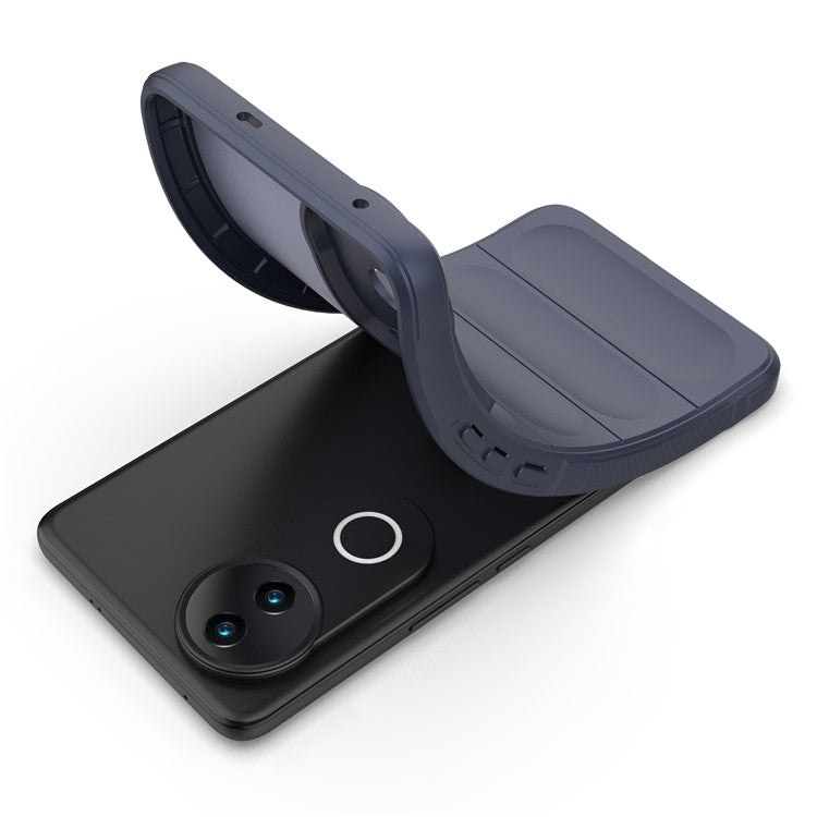 For vivo V50 5G Case Anti-Drop Soft TPU Rugged Phone Back Cover - Dark Blue