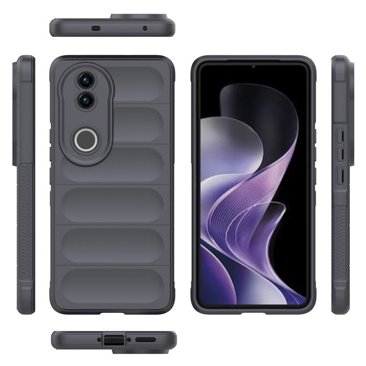 For vivo V50 5G Case Anti-Drop Soft TPU Rugged Phone Back Cover - Dark Grey