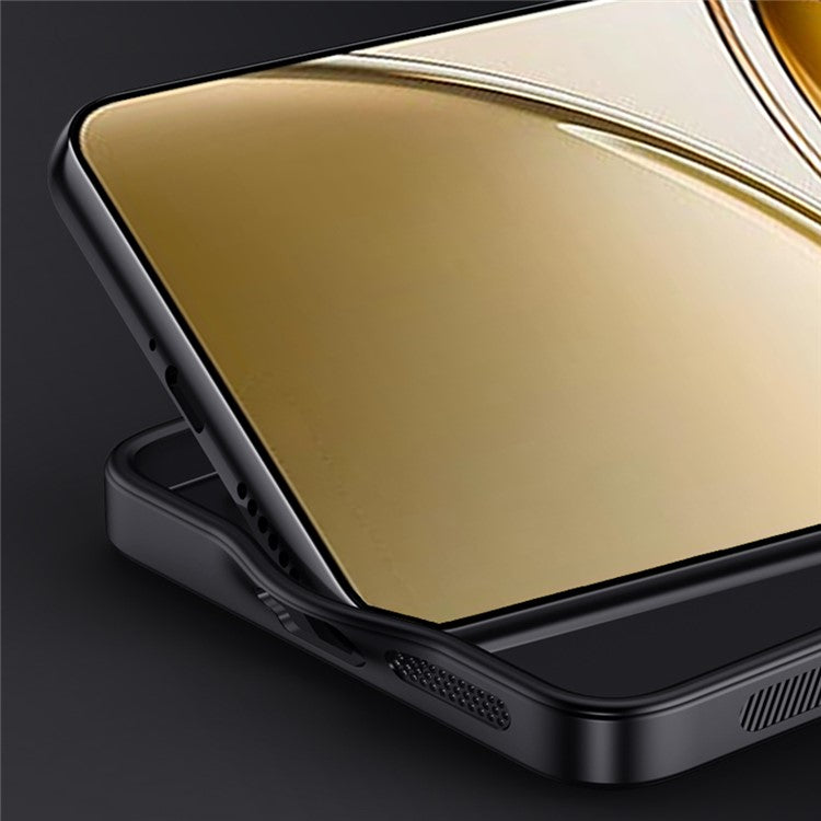 For vivo V50 5G Case Wood Texture PU Leather Coated PC TPU Phone Cover - Black