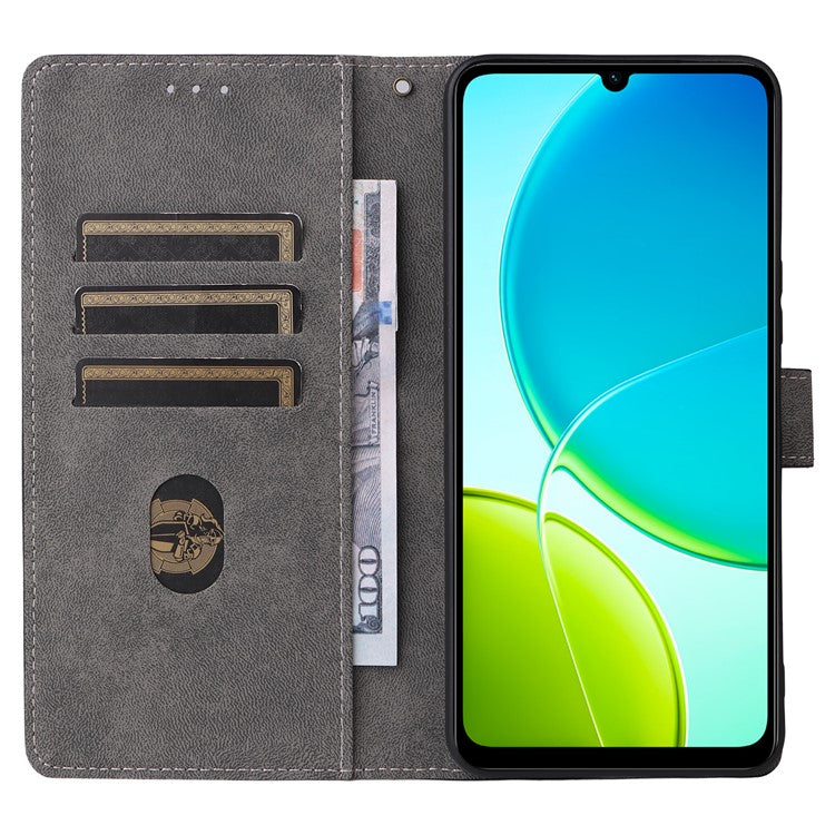 For vivo Y04 4G / Y29s 5G Case Wallet RFID Blocking PU Leather Cover Viewing Stand - Green