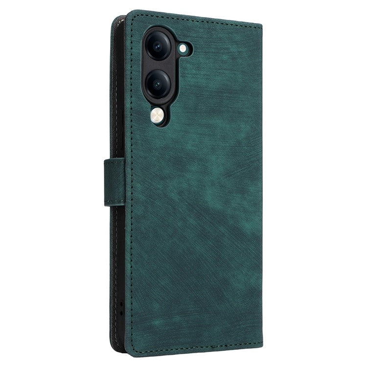For vivo Y04 4G / Y29s 5G Case Wallet RFID Blocking PU Leather Cover Viewing Stand - Green