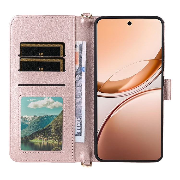 For vivo V50 Lite 4G / 5G Case with Shoulder Strap Wallet Leather Phone Cover - Pink