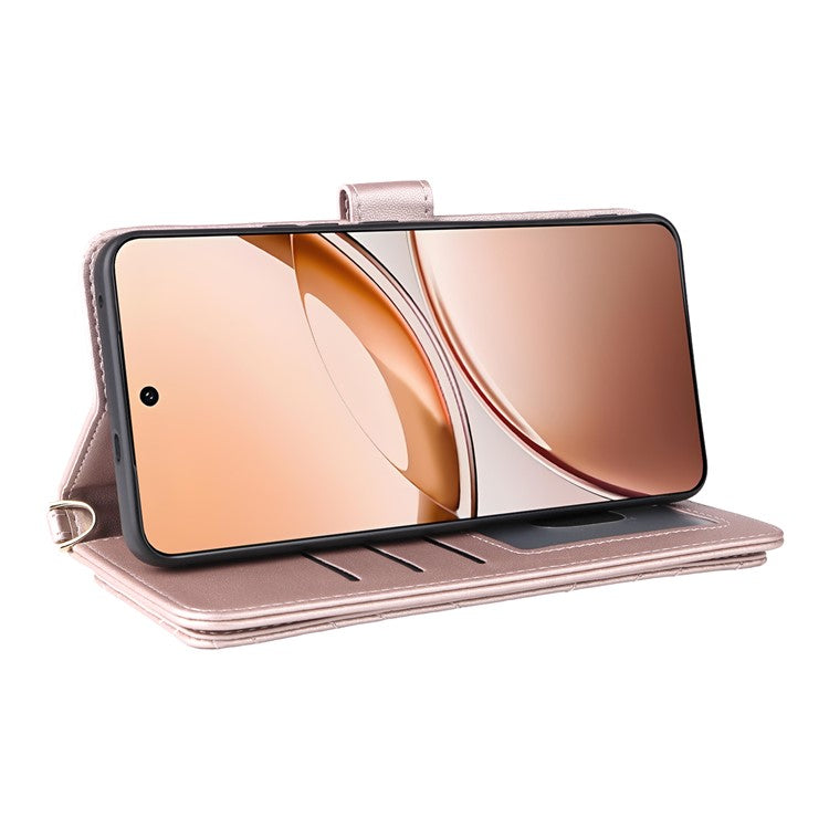 For vivo V50 Lite 4G / 5G Case with Shoulder Strap Wallet Leather Phone Cover - Pink